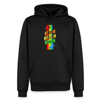 LGBT Lesbisch Schwul Gay Regenbogen Homo Trans - Männer Premium Bio Hoodie - Schwarz - Vorne - Nico (187cm)