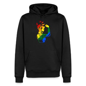 LGBT Gay Gay Gay Arc Gay Trans - Sweat à capuche Premium bio Homme - noir - Devant - Nico (187cm)