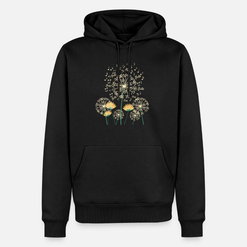 Flûte de pissenlit - Sweat à capuche Premium bio Homme - noir