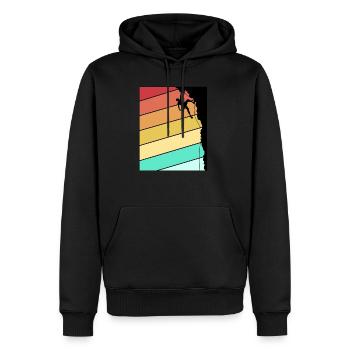 Escalade escalade escalade mur d’escalade montagne roche sport - Sweat à capuche Premium bio Homme - noir - Devant - Nico (187cm)