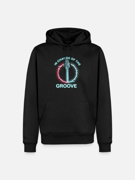 guitare basse - Sweat à capuche Premium bio Homme - noir