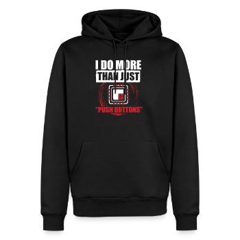 Chemise de machiniste CNC - Sweat à capuche Premium bio Homme - noir - Devant - Nico (187cm)