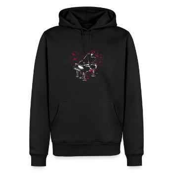 Klavier - Männer Premium Bio Hoodie - Schwarz - Vorne - Nico (187cm)