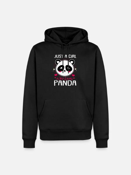 Panda - Men’s Premium Organic Hoodie - black