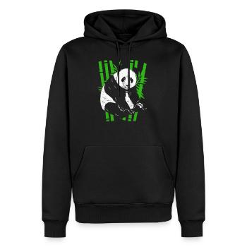 Panda - Sweat à capuche Premium bio Homme - noir - Devant - Nico (187cm)