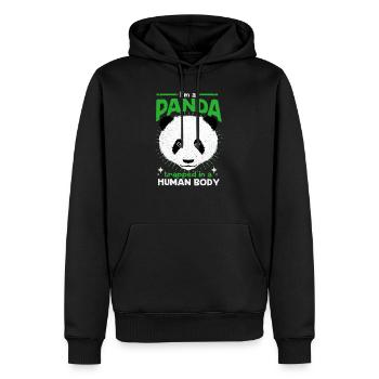 Panda - Männer Premium Bio Hoodie - Schwarz - Vorne - Nico (187cm)