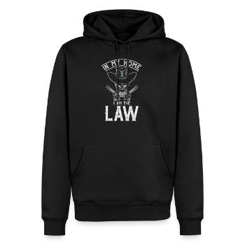 Cowboy Wild West - Sweat à capuche Premium bio Homme - noir - Devant - Nico (187cm)