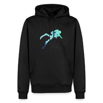La plongée dans les océans - Sweat à capuche Premium bio Homme - noir - Devant - Nico (187cm)