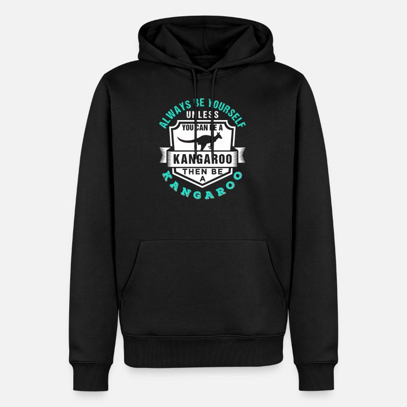 Känguru - Männer Premium Bio Hoodie - Schwarz
