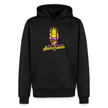 Eis, Sommer, Sonne, Geschenk, Geschenkidee - Männer Premium Bio Hoodie - Schwarz - Vorne - Nico (187cm)