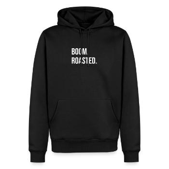 Boom Roasted - Men’s Premium Organic Hoodie - black - Front - Nico (187cm)