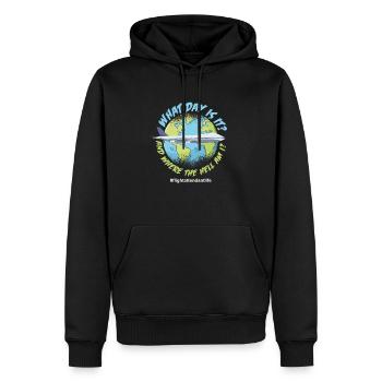 Hôtesse de l’air globe-trotter - Sweat à capuche Premium bio Homme - noir - Devant - Nico (187cm)