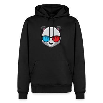 Party Panda DJ Pandas Musik Party Beat Sonnenbrill - Männer Premium Bio Hoodie - Schwarz - Vorne - Nico (187cm)