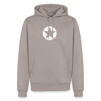 Star - Men’s Premium Organic Hoodie - taupe - Front - Nico (187cm)