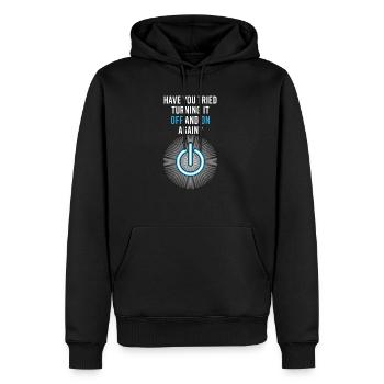 Programmierer Coder Informatiker Nerd Geek Support - Männer Premium Bio Hoodie - Schwarz - Vorne - Nico (187cm)