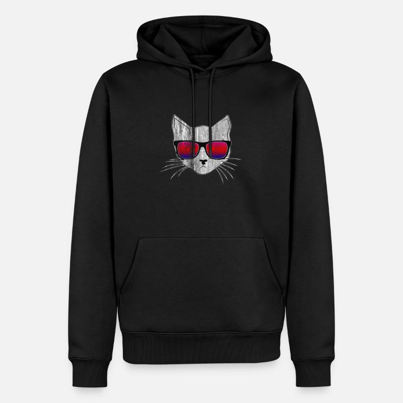 Katze - Männer Premium Bio Hoodie - Schwarz