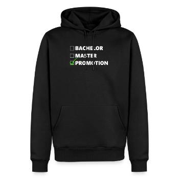Doktortitel Doktor Promotion Promovieren Geschenk - Männer Premium Bio Hoodie - Schwarz - Vorne - Nico (187cm)