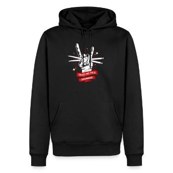 Batteur Batteur Drummer Musique Instrument Tambour Band - Sweat à capuche Premium bio Homme - noir - Devant - Nico (187cm)