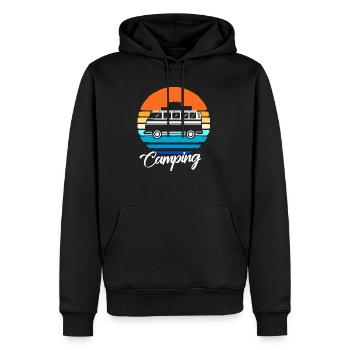 Camping Camping Camper Camper Vacances Vacances Forêt - Sweat à capuche Premium bio Homme - noir - Devant - Nico (187cm)