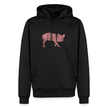 porc - Sweat à capuche Premium bio Homme - noir - Devant - Nico (187cm)