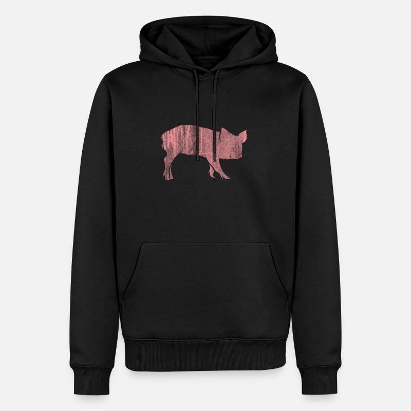Schwein - Männer Premium Bio Hoodie - Schwarz