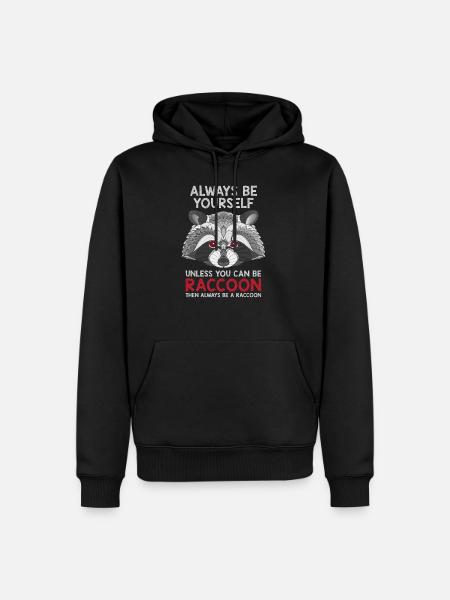 Waschbär Geschenkidee - Männer Premium Bio Hoodie - Schwarz