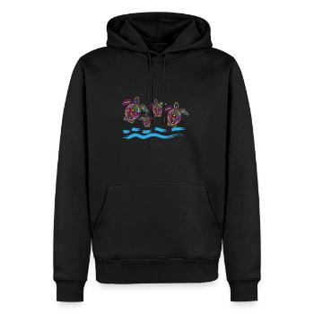 Tortues tortues - Sweat à capuche Premium bio Homme - noir - Devant - Nico (187cm)