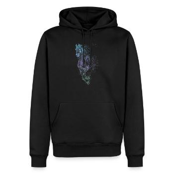 Liberté de cheval au galop - Sweat à capuche Premium bio Homme - noir - Devant - Nico (187cm)