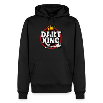 Dart - Männer Premium Bio Hoodie - Schwarz - Vorne - Nico (187cm)