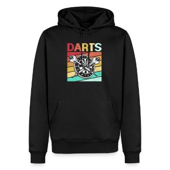 Dart - Männer Premium Bio Hoodie - Schwarz - Vorne - Nico (187cm)