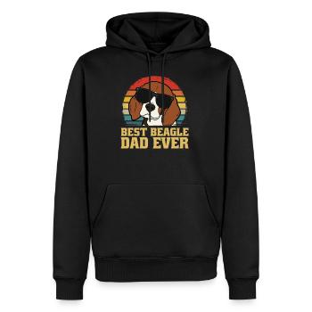 Beagle Hund Hunde Vater Dad Papa Retro Geschenk - Männer Premium Bio Hoodie - Schwarz - Vorne - Nico (187cm)