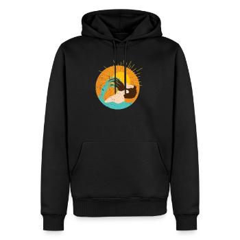 Bart Bart Barbe Barbe Barbe Eau Rétro Hipster - Sweat à capuche Premium bio Homme - noir - Devant - Nico (187cm)