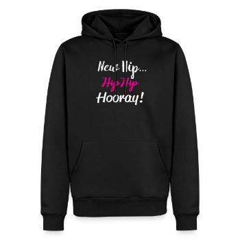 Cadeau de remplacement drôle Hip Hip Hourra Hip - Sweat à capuche Premium bio Homme - noir - Devant - Nico (187cm)