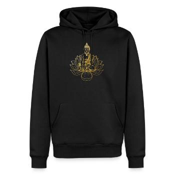 Bouddhisme - Sweat à capuche Premium bio Homme - noir - Devant - Nico (187cm)