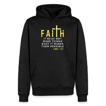 Jesus - Männer Premium Bio Hoodie - Schwarz - Vorne - Nico (187cm)