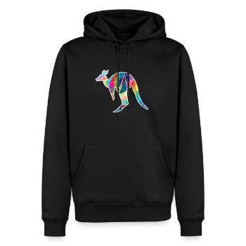 Kangourou sautillant - Sweat à capuche Premium bio Homme - noir - Devant - Nico (187cm)