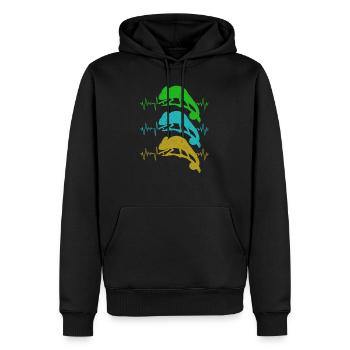 Caméléon - Sweat à capuche Premium bio Homme - noir - Devant - Nico (187cm)