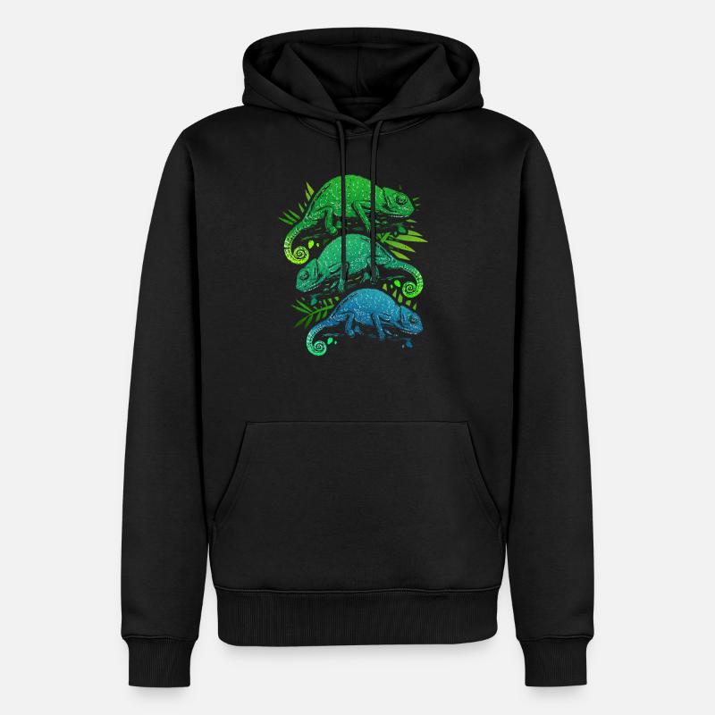 Chamäleon - Männer Premium Bio Hoodie - Schwarz