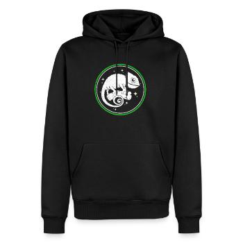 Caméléon - Sweat à capuche Premium bio Homme - noir - Devant - Nico (187cm)
