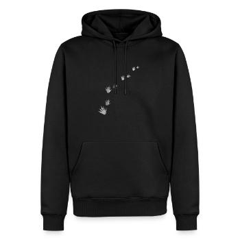 Raccoon paw - Men’s Premium Organic Hoodie - black - Front - Nico (187cm)