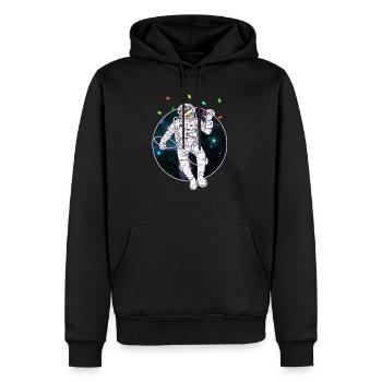 Astronaute autistique autiste autisme asperger - Sweat à capuche Premium bio Homme - noir - Devant - Nico (187cm)