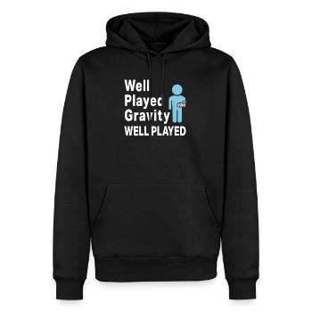Lustiges gebrochenes Arm gut gespieltes Schwerkraftgeschenkdesign - Männer Premium Bio Hoodie - Schwarz - Vorne - Nico (187cm)