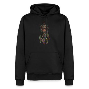 Eule Traumfänger - Männer Premium Bio Hoodie - Schwarz - Vorne - Nico (187cm)