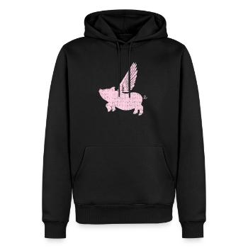 Cochon volant cochon chanceux ailes - Sweat à capuche Premium bio Homme - noir - Devant - Nico (187cm)