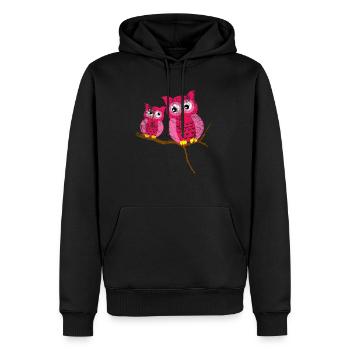 Eule Niedliches Tier - Männer Premium Bio Hoodie - Schwarz - Vorne - Nico (187cm)