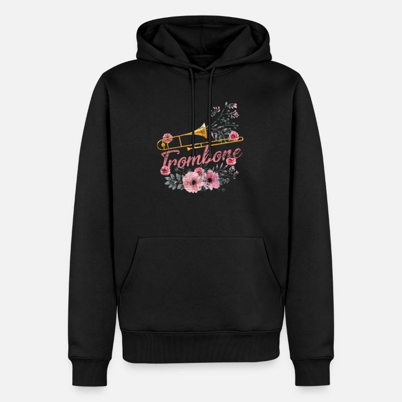 Posaune - Männer Premium Bio Hoodie - Schwarz