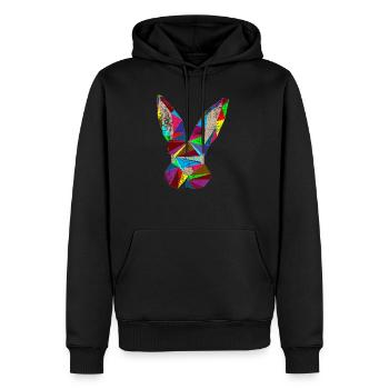 lièvre - Sweat à capuche Premium bio Homme - noir - Devant - Nico (187cm)