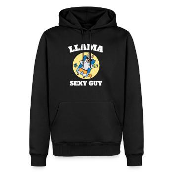 Homme spirituel Lama | Cadeau mignon et drôle de lama, - Sweat à capuche Premium bio Homme - noir - Devant - Nico (187cm)