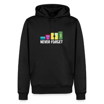 cassette - Sweat à capuche Premium bio Homme - noir - Devant - Nico (187cm)