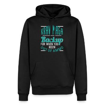 Krav Maga - Sweat à capuche Premium bio Homme - noir - Devant - Nico (187cm)